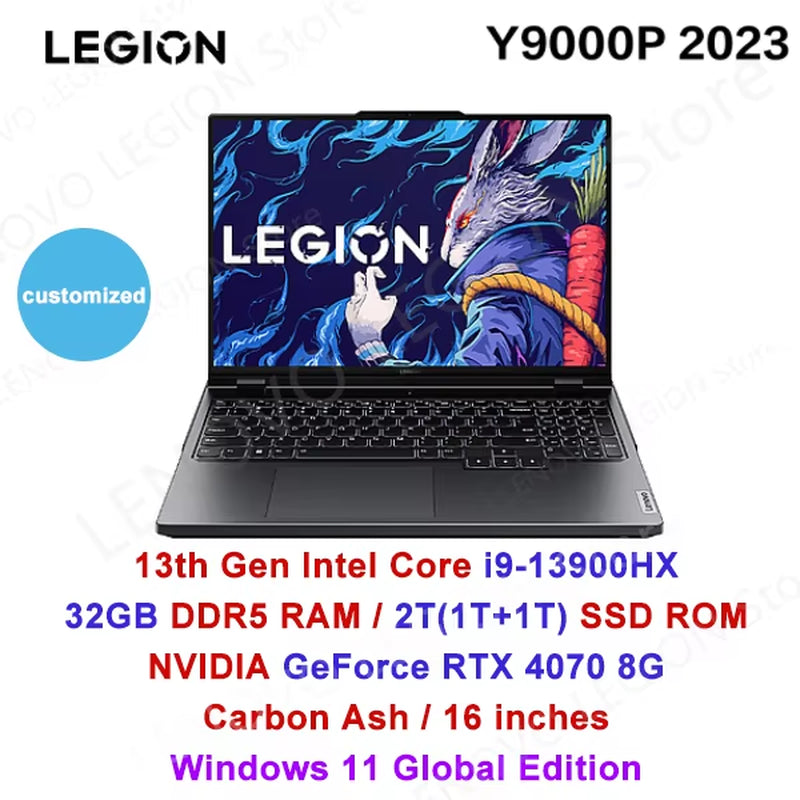 Lenovo Legion Y9000P 2023 16 Zoll Gaming Esports Laptop 32G 2T Ssd Rtx 4060/4080 13. Intel I5-13500HX/I9-13900HX Gamer Notebook