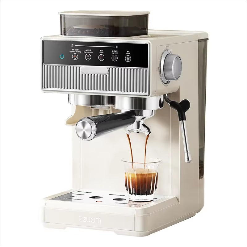 Heiße Und Kalte Espressomaschine Mit Doppelter Extraktion, Halbautomatische Kleine Haushaltsmilchkaffeemaschine, Mahlen Von Kaffeemaschinen