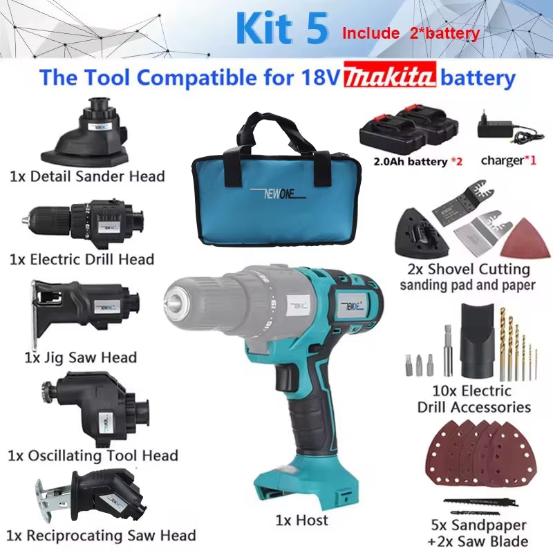 10 in 1 Gebürstete Multifunktion Werkzeuge Elektro Werkzeuge Set Kettensäge Multi Tool Elektro Schrauber Elektro Bohrmaschine DIY Holz Bearbeitung