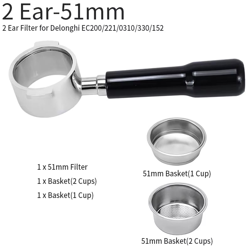 51Mm Kaffee Boden Siebträger Für Delonghi EC680 EC685 Ersatz Filter Korb Espresso Maschine Griff Cafe Zubehör