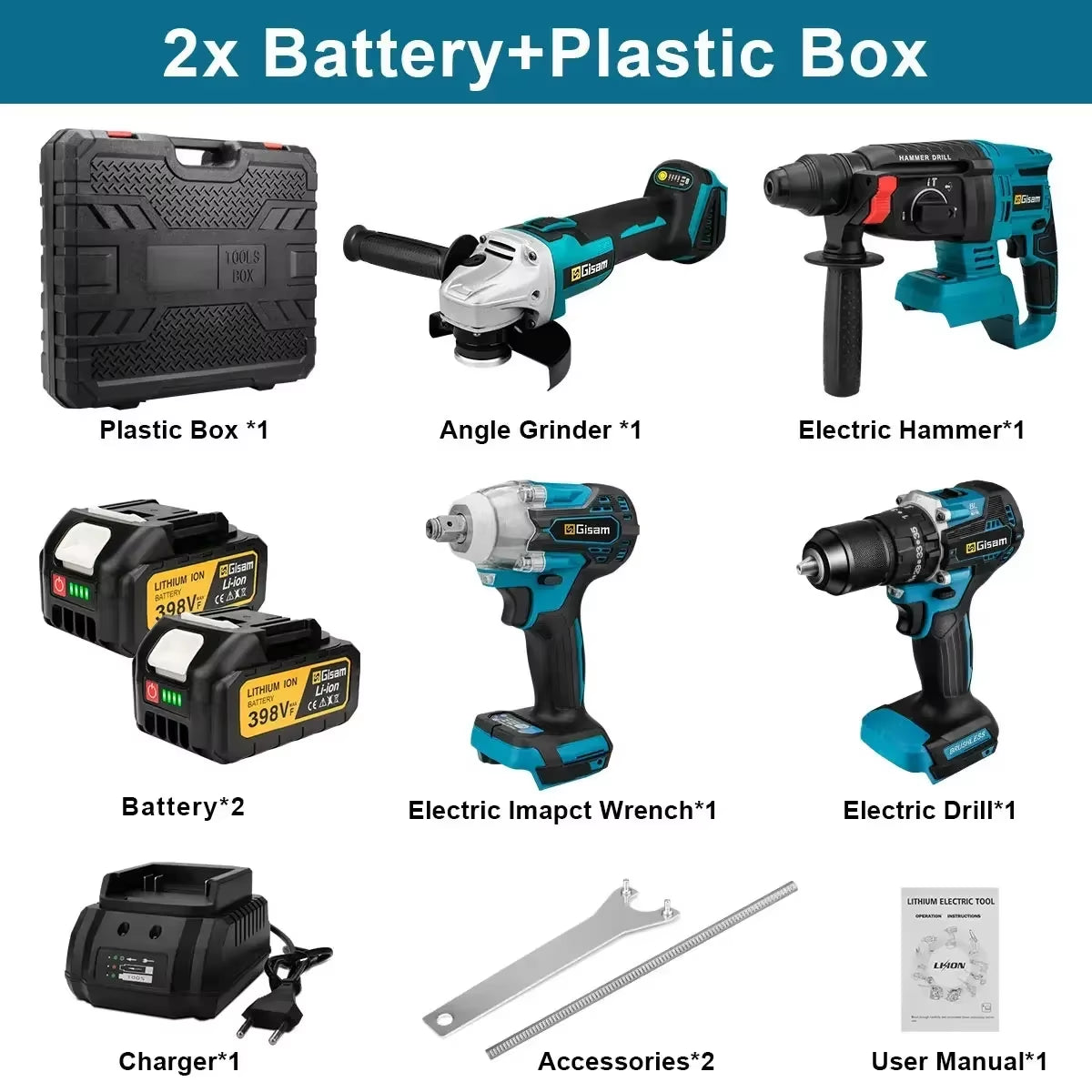 Combo Kits Elektrowerkzeuge Sets Bürstenloser Elektrischer Schlagschrauber Elektrischer Bohrer Winkelschleifer Elektrohammer Für Makita 18 V Akku