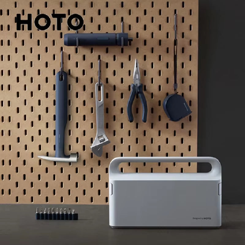 HOTO Elektrische Schraubendreher Werkzeug Set Reparatur Tool Kit Mechanische Werkzeuge Box Für Home DIY Einstellbare Spanner Hammer Maßband