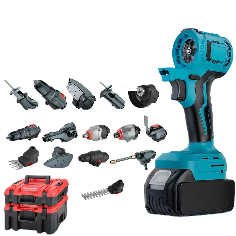 YYHC-OEM 15-Akku-Elektrowerkzeug-Set Mit Akku Und Ladegerät, Elektrowerkzeug-Kombiset, Kabelloses Elektrowerkzeug-Set