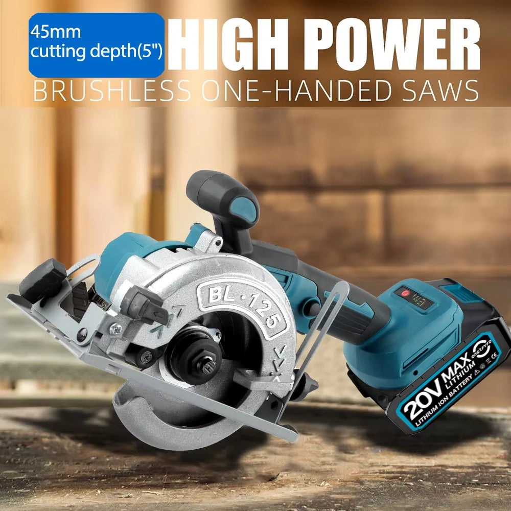 Bürstenloser Werkzeugset, Elektrischer Schraubenschlüssel + 125 Mm Winkelschleifer + 172 Elektrische Bohrmaschine + 125 Mm Elektrische Kreissäge Für Makita 18 V Akku
