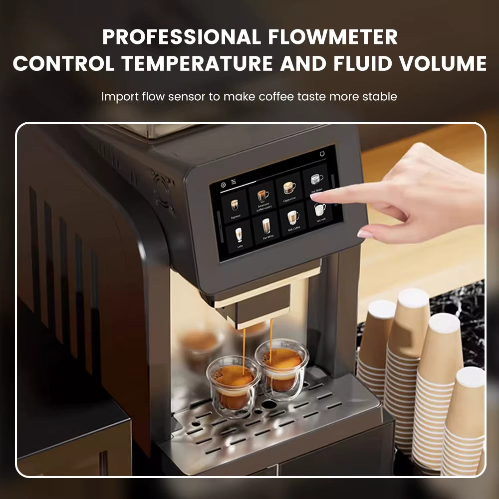 Mcilpoog Ws817-Plus 7" Bunte Automatische Espressomaschine Mit Großem Bildschirm Und Milchaufschäumer, 21 Geschmacksrichtungen Für Zuhause Und Büro