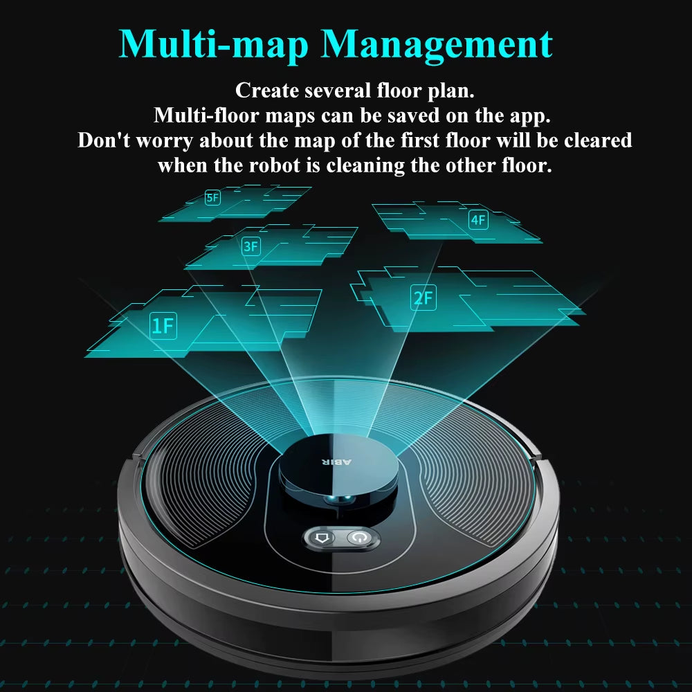 ABIR X8 Roboter-Staubsauger, Laser-Lidar-Navigation, 6500Pa Saugkraft, Multi-Raum-Karte, Uv-Lampe, Y-Form Nasswischen, APP No-Go-Zonen,Einzigartiger Tof-Sensor, Staubsauger Robot