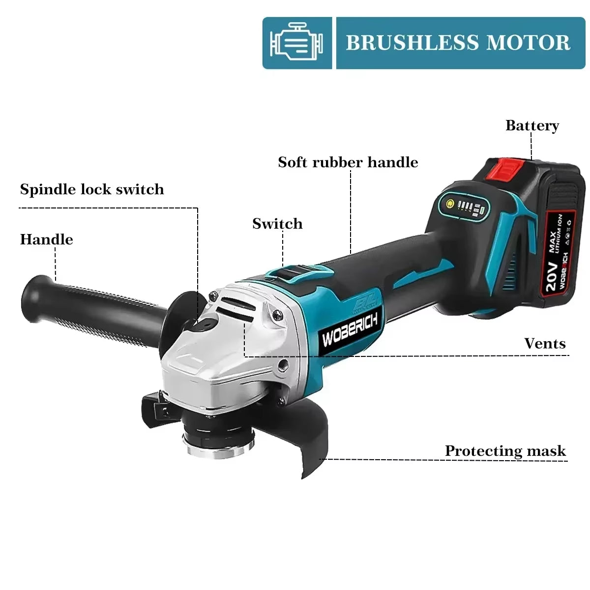 2 in 1 125 Mm Bürstenloser Elektrischer Winkelschleifer Akku-Schlagbohrschrauber Schraubendreher Combo Kit Für Makita Akku Elektrowerkzeug-Sets