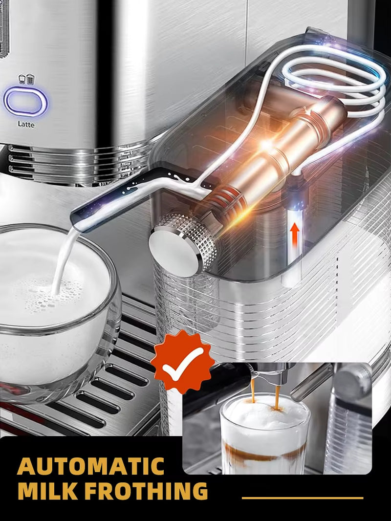 Cafelffe 3 In1 Automatische Kaffee Maschine Cafeteria Cappuccino Latte Espresso Maschine Voll Automatische Milchschaum Edelstahl