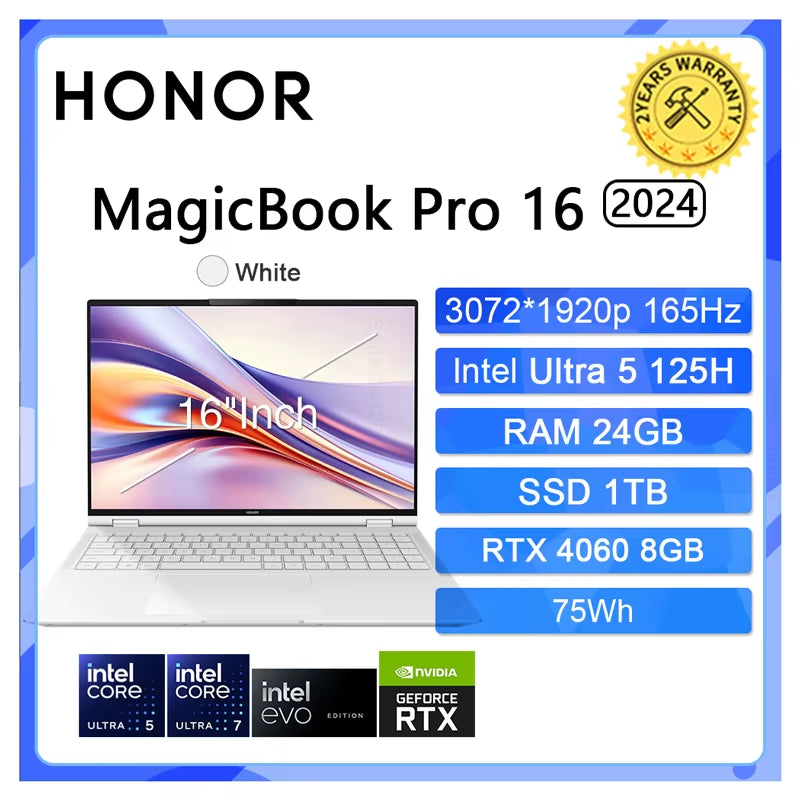 HONOR Magicbook Pro 16 HUNTER Gaming Laptop Intel Ultra 5 7 NVIDIA RTX 4060 24 32 GB 1 TB 16 Zoll 3K 165 Hz Gamer Computer PC