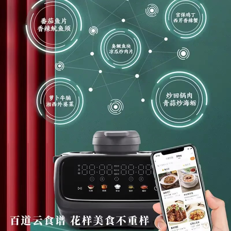 Midea Kochmaschine Für Zuhause, Automatische Intelligente Bratpfanne, Hochleistungs-Multifunktions-Rauchfreier 1800 W Kochroboter