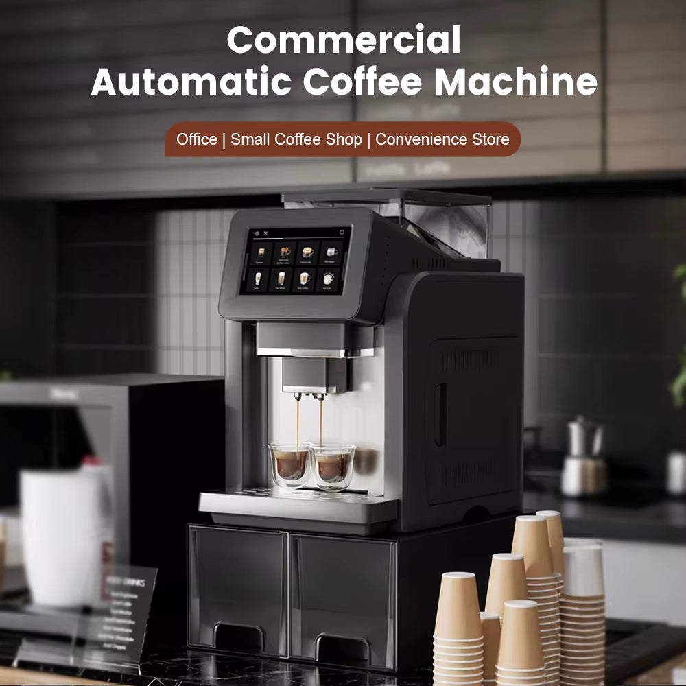 Mcilpoog Ws817-Plus 7" Bunte Automatische Espressomaschine Mit Großem Bildschirm Und Milchaufschäumer, 21 Geschmacksrichtungen Für Zuhause Und Büro