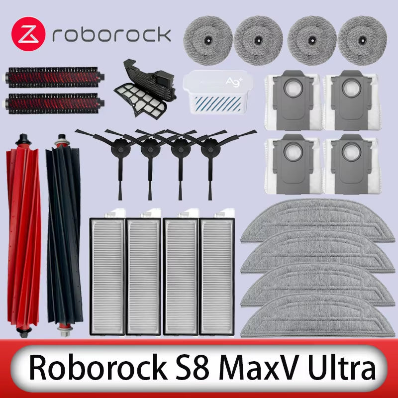 Roborock S8 Maxv Ultra Roboterstaubsauger Ersatzteile Hauptseitenbürsten Mopptücher Hepa-Filter Staubbeutel Zubehör Staubsauger Robot