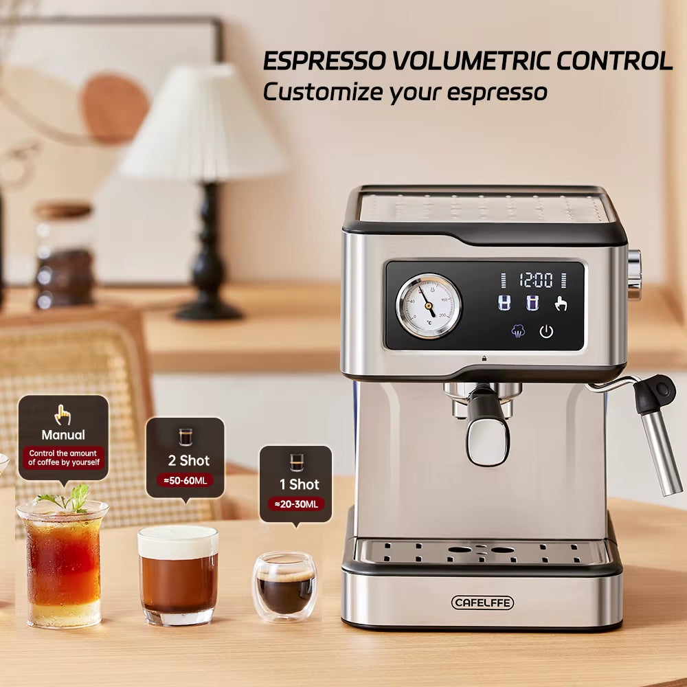 Café-Espresso Maschine 20Bar, Cappuccino-Maschine Mit Milchschäumer-Dampfs Tab, Kaffee Maschine, Halbautomat Isches Cafetera-Geschenk, Geschenk