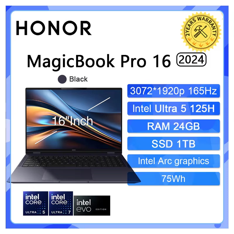 HONOR Magicbook Pro 16 HUNTER Gaming Laptop Intel Ultra 5 7 NVIDIA RTX 4060 24 32 GB 1 TB 16 Zoll 3K 165 Hz Gamer Computer PC