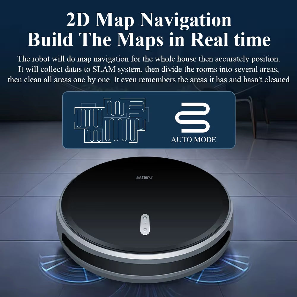 Roboter-Staubsauger ABIR G20S, Ki-Kartennavigation,Superintelligente Partition,Mit Speicher,Wifi-App,6000Pa Starke Saugleistung, Intelligentes Nasswischen, Desinfektion, Funktioniert Mit Alexa Und Google Assistant