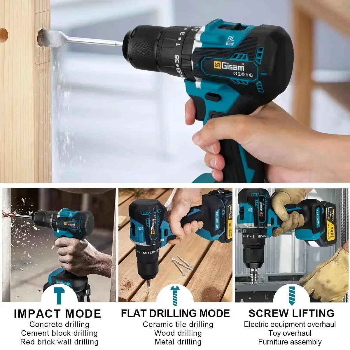 Combo Kits Elektrowerkzeuge Sets Bürstenloser Elektrischer Schlagschrauber Elektrischer Bohrer Winkelschleifer Elektrohammer Für Makita 18 V Akku