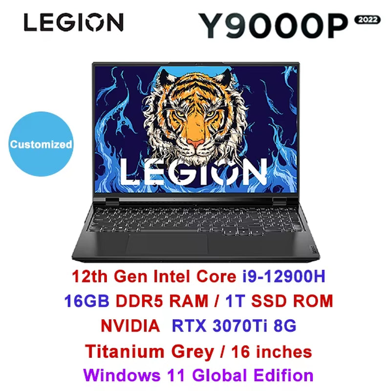 Lenovo Legion Y9000P 2023 16 Zoll Gaming Esports Laptop 32G 2T Ssd Rtx 4060/4080 13. Intel I5-13500HX/I9-13900HX Gamer Notebook