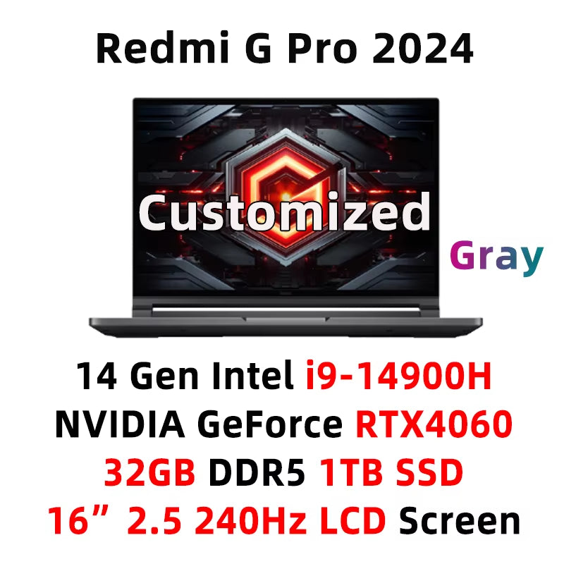Xiaomi Redmi G Pro 240 E-Sport Gaming Laptop Intel I9-14900H Rtx4060 Gpu 16G/32G 1Tb Ssd 16 "Lcd 2,5 Hz K Spiel Mi Notebook