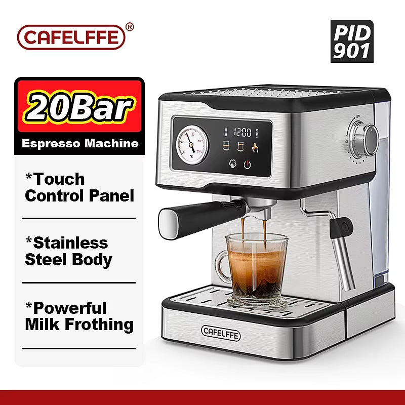 Café-Espresso Maschine 20Bar, Cappuccino-Maschine Mit Milchschäumer-Dampfs Tab, Kaffee Maschine, Halbautomat Isches Cafetera-Geschenk, Geschenk