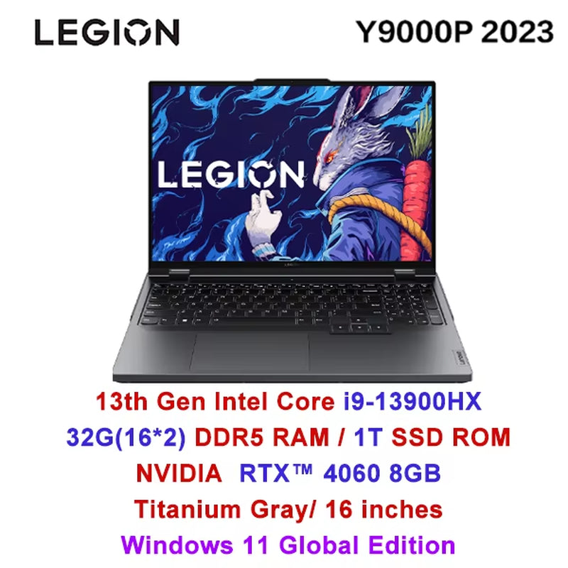 Lenovo Legion Y9000P 2023 16 Zoll Gaming Esports Laptop 32G 2T Ssd Rtx 4060/4080 13. Intel I5-13500HX/I9-13900HX Gamer Notebook