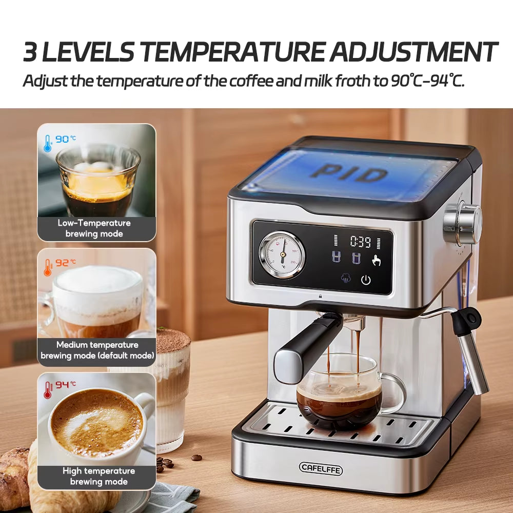 Café-Espresso Maschine 20Bar, Cappuccino-Maschine Mit Milchschäumer-Dampfs Tab, Kaffee Maschine, Halbautomat Isches Cafetera-Geschenk, Geschenk