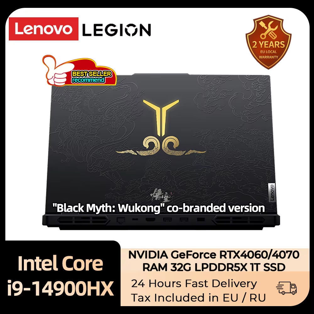 Lenovo Legion Y9000P E-Sport-Gaming-Laptop "Schwarzer Mythos: Wukong" Co-Branded I9-14900Hx RAM 32G 1T SSD/RTX 240 16-Zoll Hz