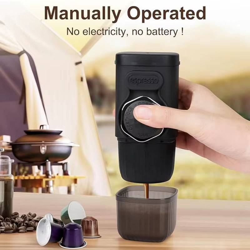 Portable Espresso Maker Mini Manual Espresso Machine 2 in 1 Small Travel Coffee Machine Perfect Gifts for Camping Picnic Hike