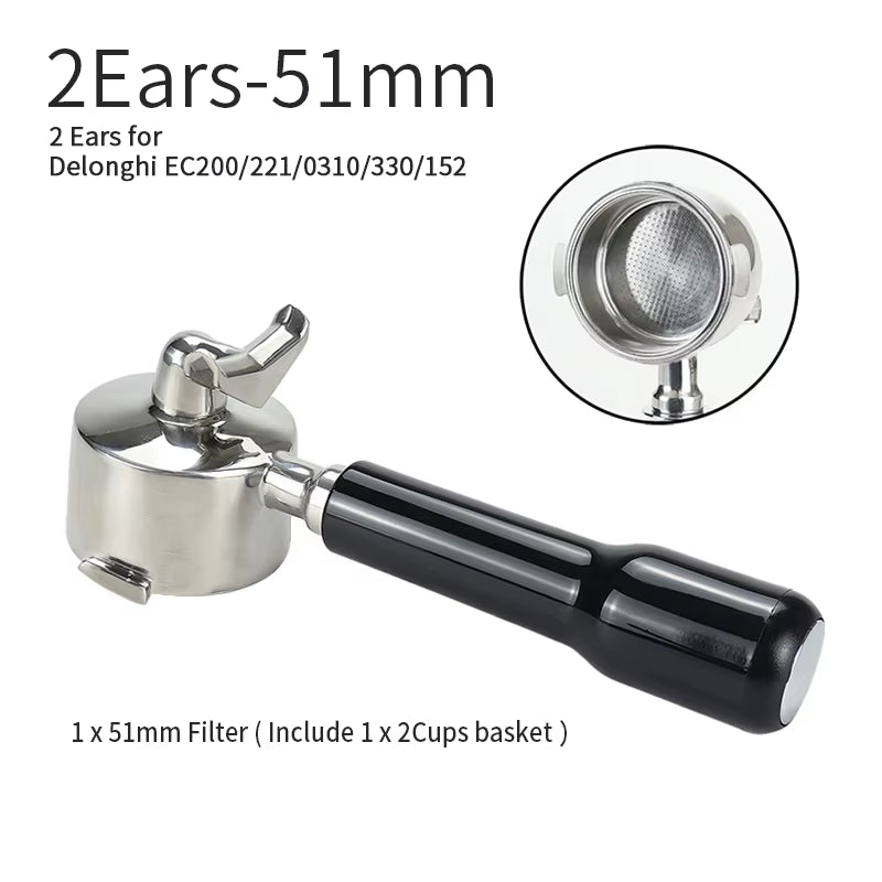 51Mm Kaffee Boden Siebträger Für Delonghi EC680 EC685 Ersatz Filter Korb Espresso Maschine Griff Cafe Zubehör