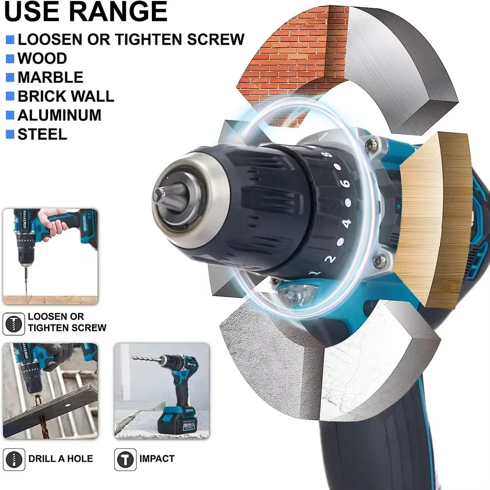 Bürstenloser Werkzeugset, Elektrischer Schraubenschlüssel + 125 Mm Winkelschleifer + 172 Elektrische Bohrmaschine + 125 Mm Elektrische Kreissäge Für Makita 18 V Akku