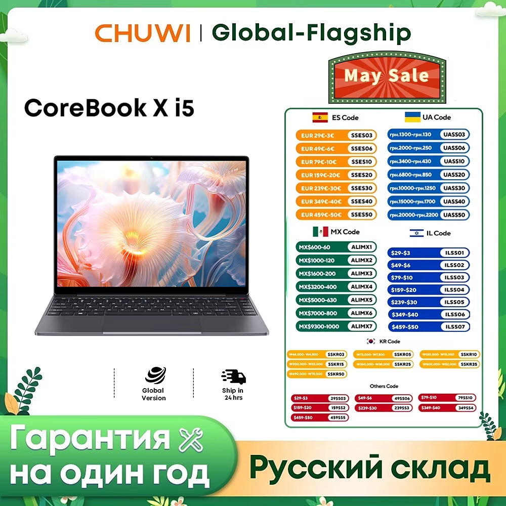 CHUWI Corebook X Intel Core I5 12450H Gaming-Laptop 14 Zoll 2160 X 1440 Auflösung 16 GB RAM 512 GB SSD Wifi6 Windows 11 Computer-Pc