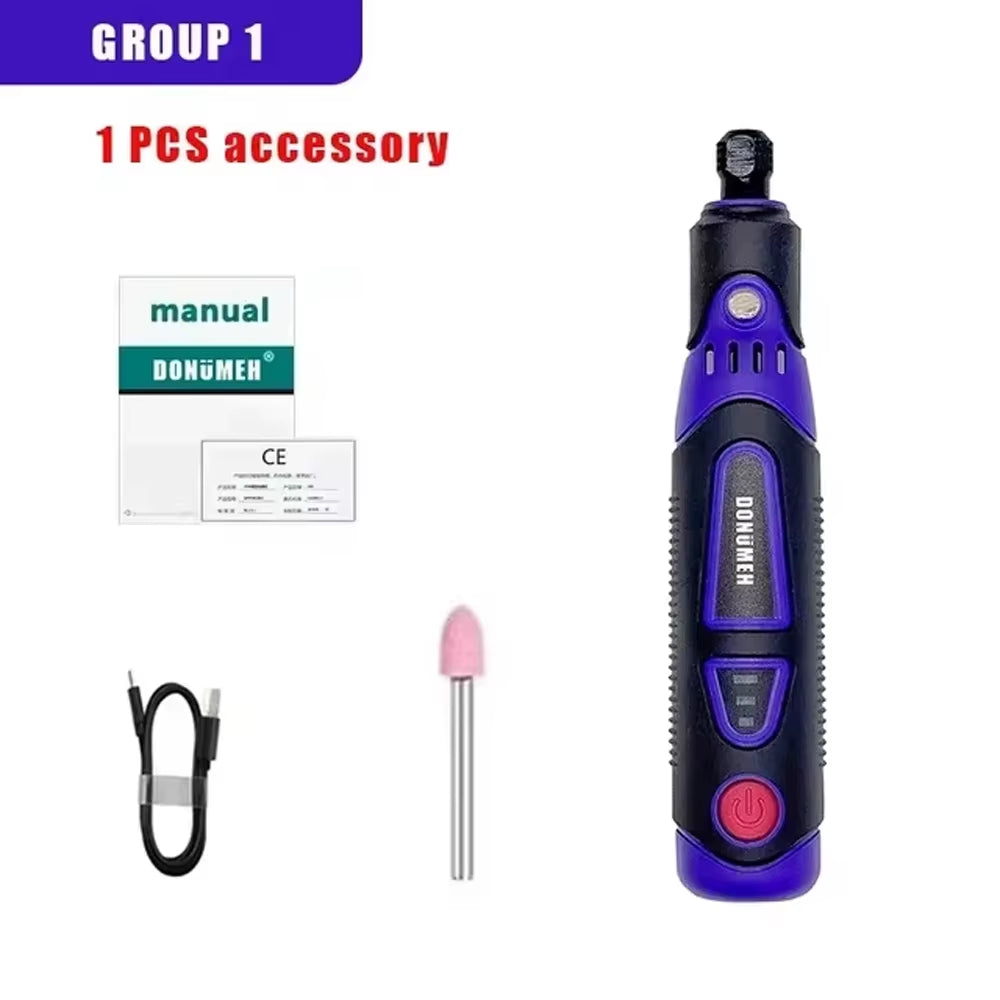 Mini-Bohrmaschine, Multifunktionaler Schleifer, 3-Gang-Usb-Elektrowerkzeug Mit Gravurstift Und Zubehör-Set, Heim-Diy-Drehwerkzeug