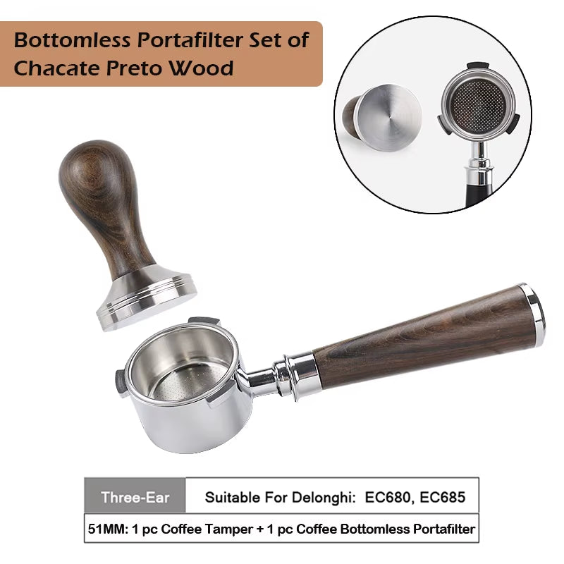 51Mm Kaffee Boden Siebträger Für Delonghi EC680 EC685 Ersatz Filter Korb Espresso Maschine Griff Cafe Zubehör