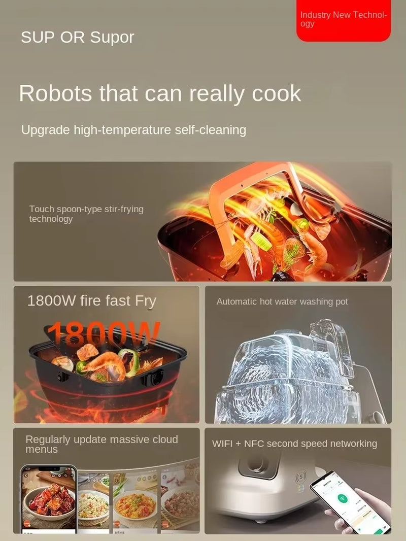 Kochroboter, Multifunktional, Großes Fassungsvermögen, Intelligente Kochmaschine, Automatischer Haushaltskochtopf
