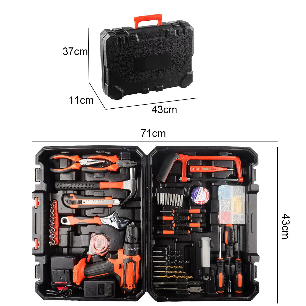 12V/21V Akku-Bohrset Combo-Kit,59/54/48/44/34 Stück Werkzeugs Atz Für Zu Hause, Haushalts Werkzeugs Ätze Für Männer, Bohrmaschine Mit Werkzeugs Atz