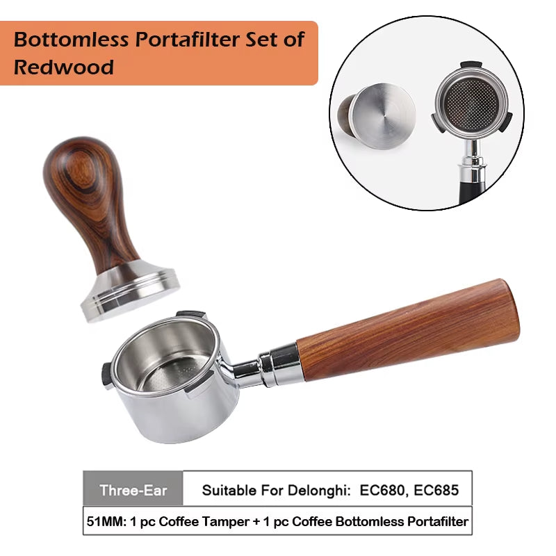 51Mm Kaffee Boden Siebträger Für Delonghi EC680 EC685 Ersatz Filter Korb Espresso Maschine Griff Cafe Zubehör
