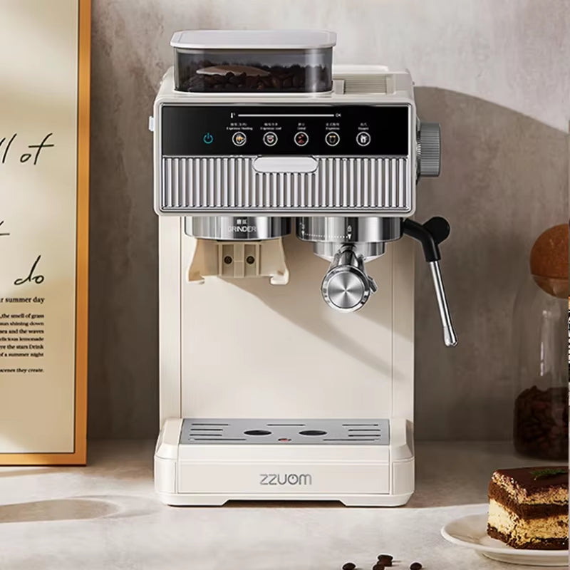 Heiße Und Kalte Espressomaschine Mit Doppelter Extraktion, Halbautomatische Kleine Haushaltsmilchkaffeemaschine, Mahlen Von Kaffeemaschinen