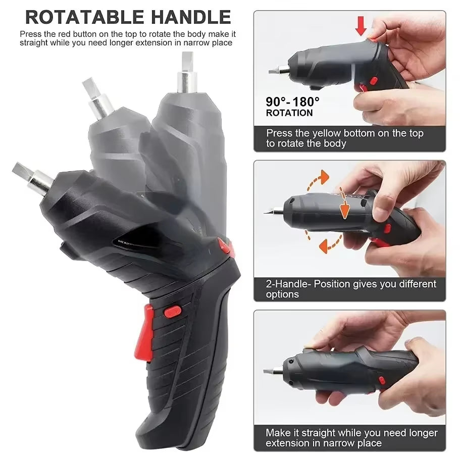 47 Stücke Elektrische Schraubendreher Cordless Elektrische Kit Haushalt Kleine Elektrische Bohrer Fahrer Front LED Licht Einfach Für Kleine Hause Werkzeuge