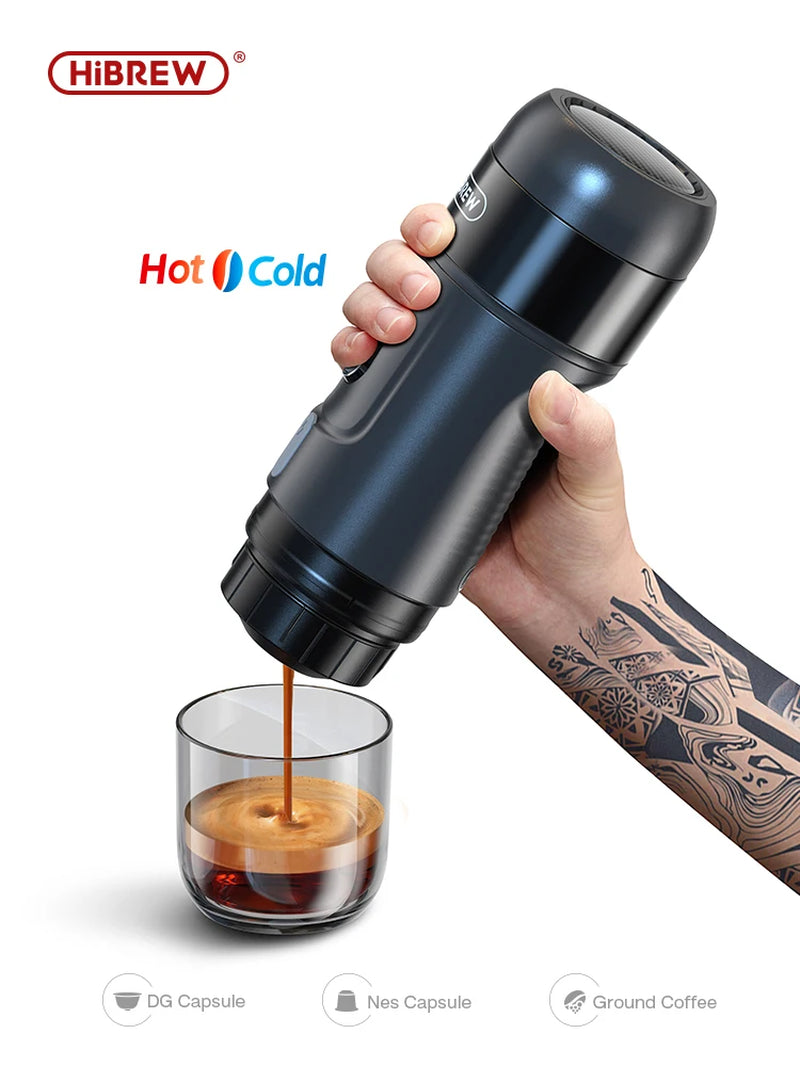 Hibrew Tragbare Kaffeemaschine Für Auto Und Zuhause, DC12V Expresso-Kaffeemaschine, Passend Für Nexpresso Dolce Pod Kapselkaffeepulver H4A