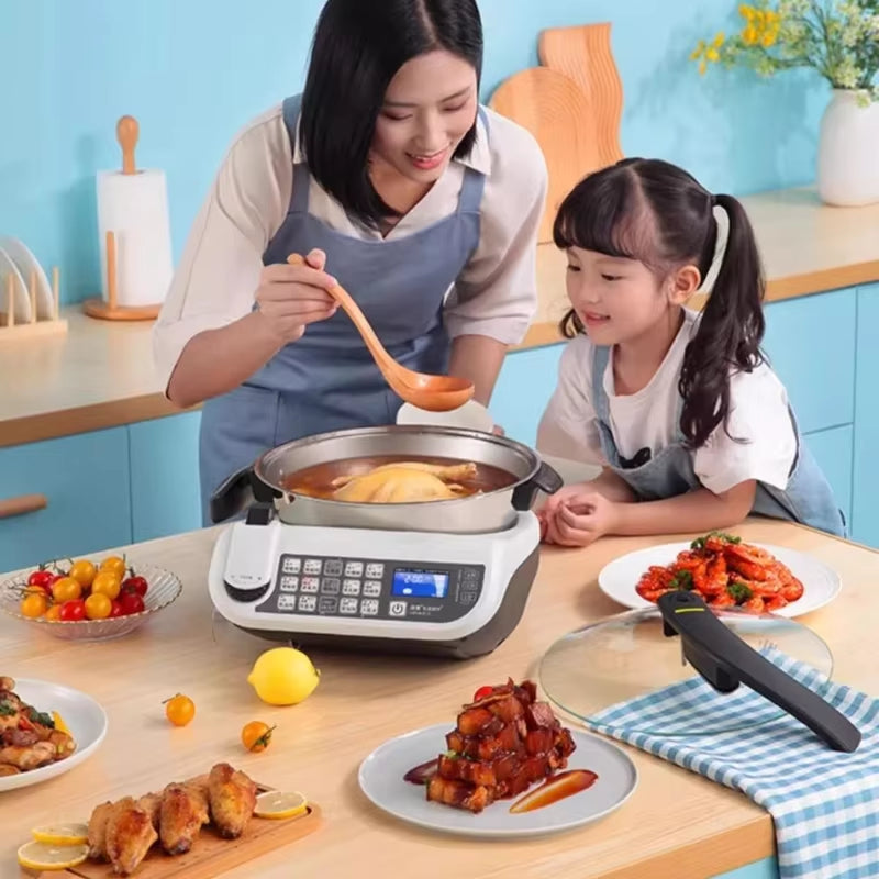 E15 Intelligente Küchen Roboter Maschine 220V 2.8L Haus Küche Lebensmittel Maschine Automatischer Kochtopf Mit Niedrigem Öl Rauch רובוZ-Cor 3,5