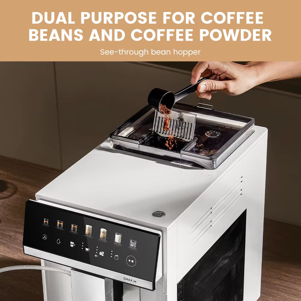 Automatische Espressomaschine Mcilpoog M3, Integrierter Milchaufschäumer Und Tank, 7 Kaffeesorten, Touchscreen