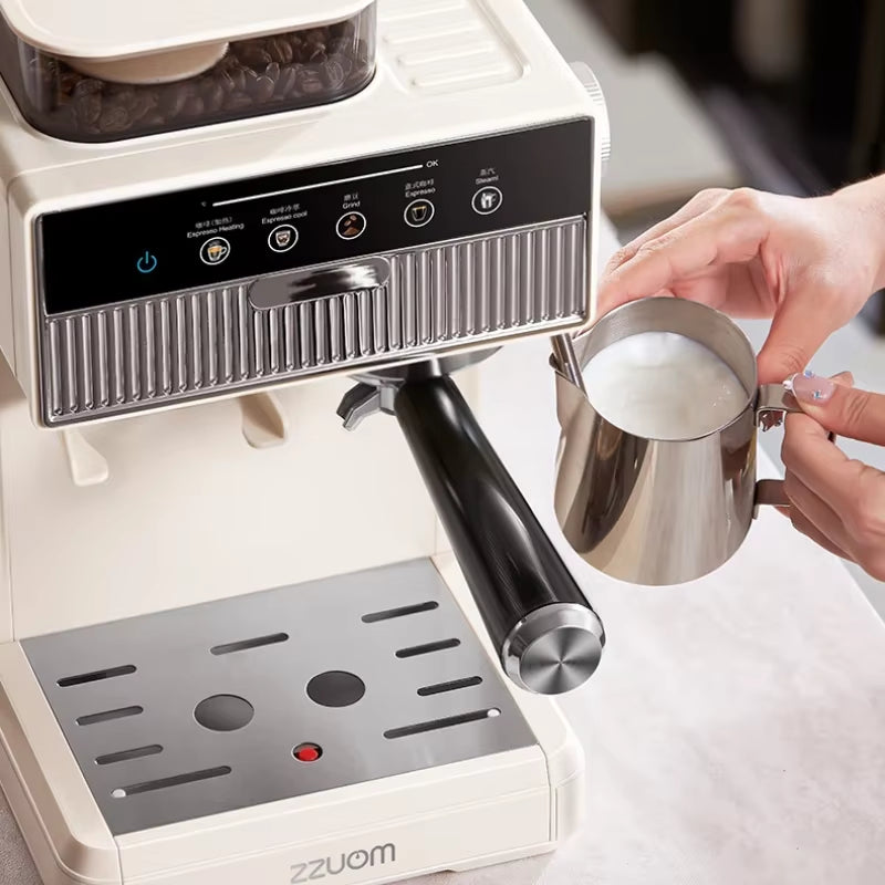 Heiße Und Kalte Espressomaschine Mit Doppelter Extraktion, Halbautomatische Kleine Haushaltsmilchkaffeemaschine, Mahlen Von Kaffeemaschinen
