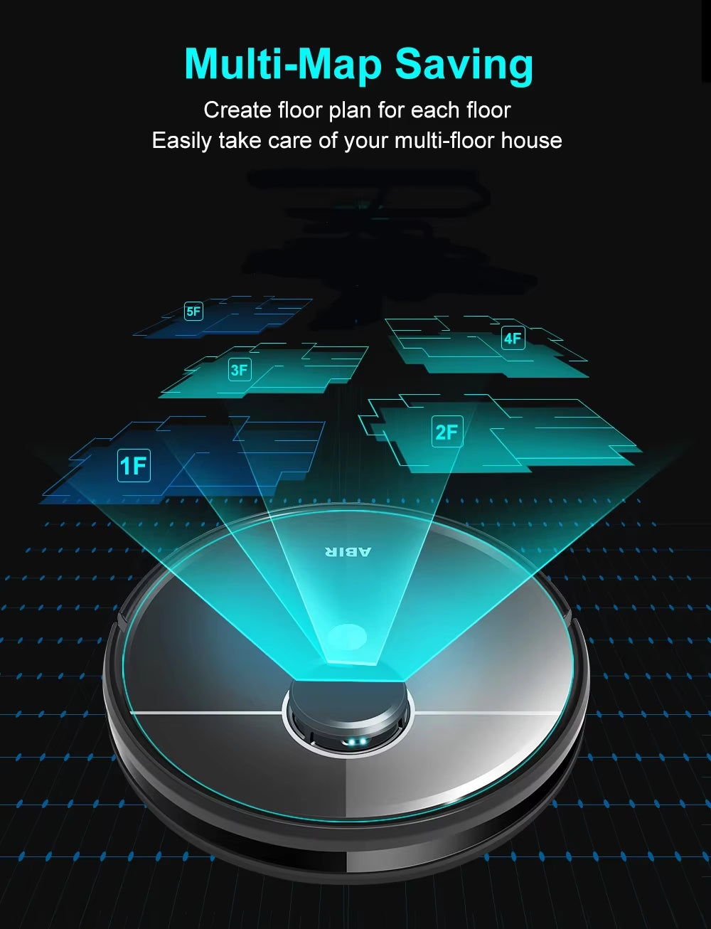 ABIR R30 Roboter-Staubsauger, Automatische Entleerungsstation, Laser-Lidar, 6500 Pa-Saugkraft, Multi-Stufen-Maping, Smart Home-Nass-Trockengerät