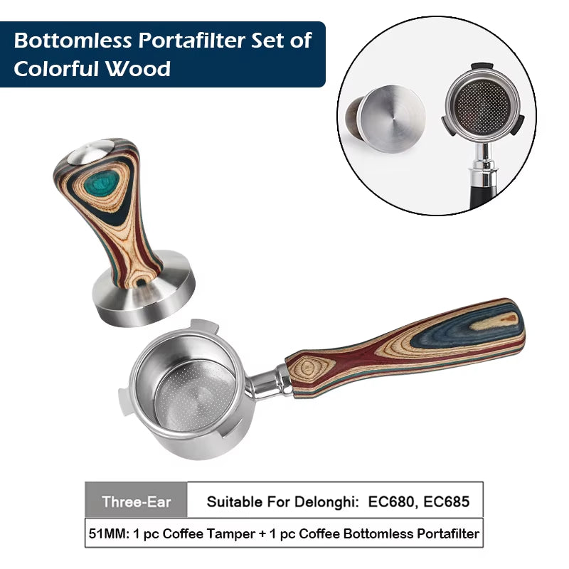 51Mm Kaffee Boden Siebträger Für Delonghi EC680 EC685 Ersatz Filter Korb Espresso Maschine Griff Cafe Zubehör