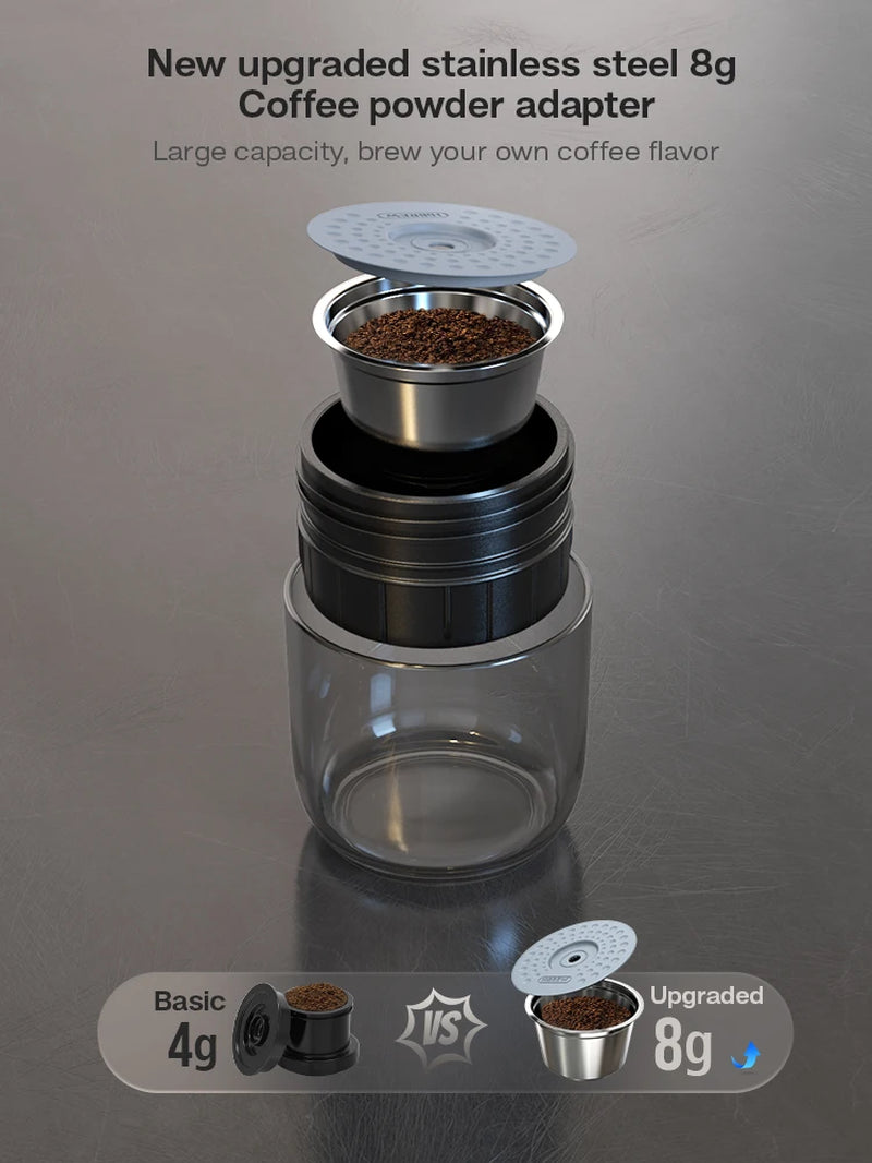 Hibrew Tragbare Kaffeemaschine Für Auto Und Zuhause, DC12V Expresso-Kaffeemaschine, Passend Für Nexpresso Dolce Pod Kapselkaffeepulver H4A