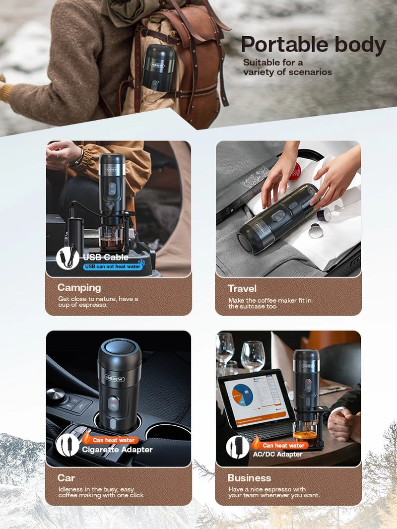 Hibrew Tragbare Kaffeemaschine Für Auto Und Zuhause, DC12V Expresso-Kaffeemaschine, Passend Für Nexpresso Dolce Pod Kapselkaffeepulver H4A