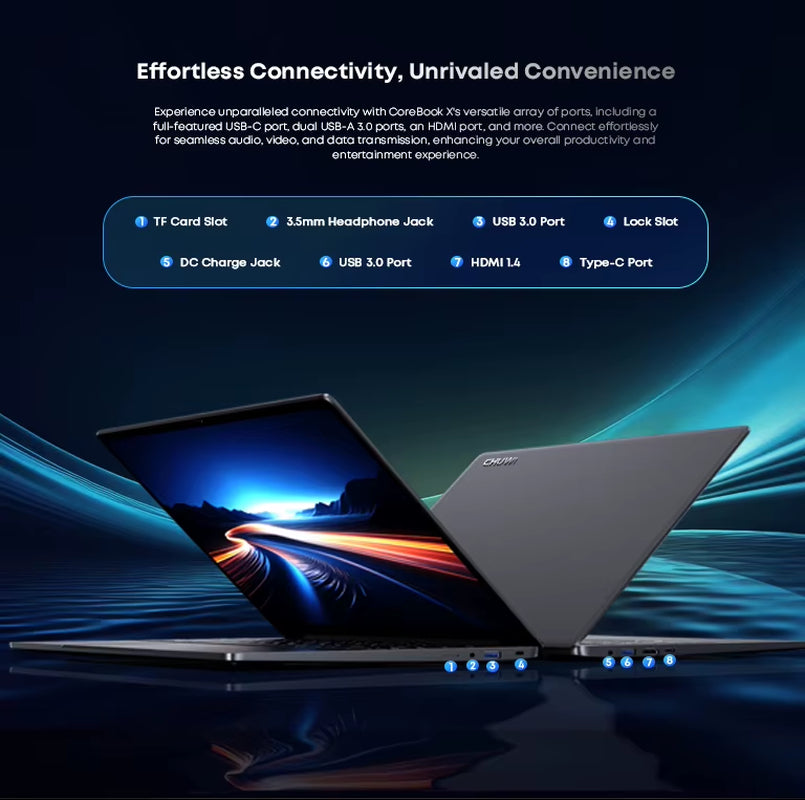 CHUWI Corebook X Intel Core I5 12450H Gaming-Laptop 14 Zoll 2160 X 1440 Auflösung 16 GB RAM 512 GB SSD Wifi6 Windows 11 Computer-Pc