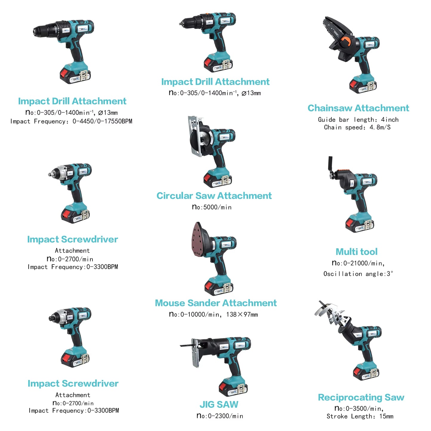 10 in 1 Gebürstete Multifunktion Werkzeuge Elektro Werkzeuge Set Kettensäge Multi Tool Elektro Schrauber Elektro Bohrmaschine DIY Holz Bearbeitung