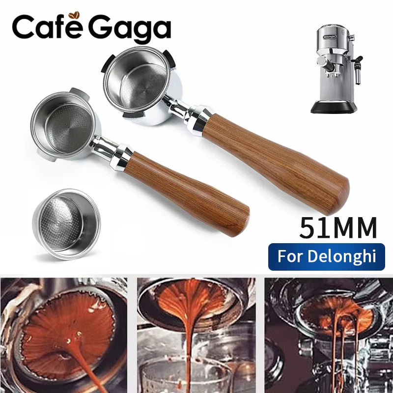51Mm Kaffee Boden Siebträger Für Delonghi EC680 EC685 Ersatz Filter Korb Espresso Maschine Griff Cafe Zubehör