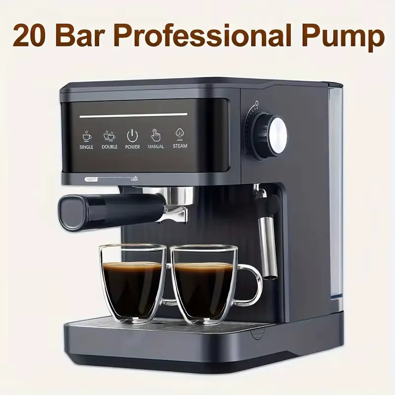 Elektrische Italienische Kaffeemaschine, 20 Bar, Professionelle Espressomaschine, Automatische Halbautomatische Espresso-Cappuccino-Heißwasser