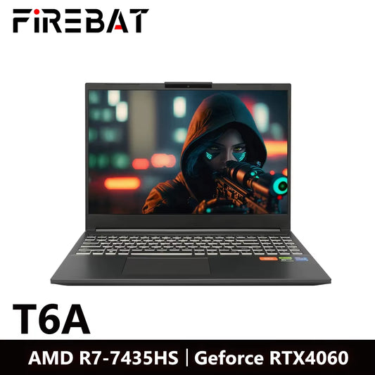 FIREBAT T6AD 16 Zoll Geforce RTX 4060 AMD Ryzen7 7435HS DDR5 165 Hz 2,5 K Wifi6 BT5.1 16 GB 512 GB Gaming Gamer Notebook Laptop
